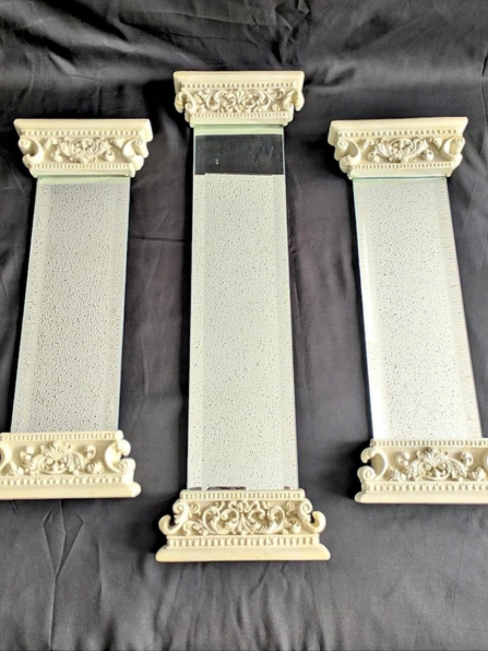Set of 3 Cream Corinthian Column Accent Wall Mirrors